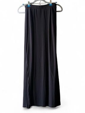 Vintage Valerie Stevens Black Long Maxi Skirt with Leg Slit Size S